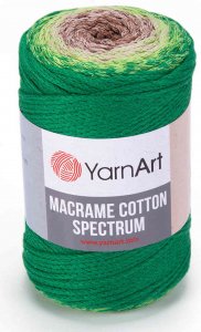 Пряжа YarnArt Macrame cotton spectrum яркий зеленый-салатовый-экрю-какао (1322), 85%хлопок/15%полиэстер, 225м, 250г