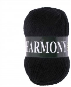 Пряжа Vita Harmony черный (6302), 55%акрил/45%шерсть, 110м, 100г
