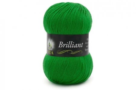 Пряжа Vita Brilliant лепрекон (ярко-зеленый) (5126), 55%акрил/45%шерсть, 380м, 100г