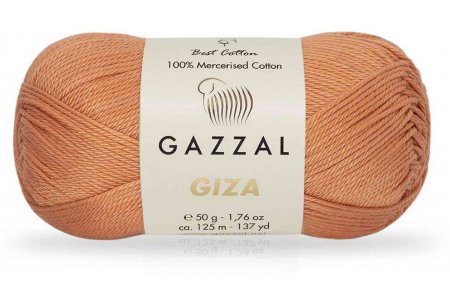 Пряжа Gazzal Giza светлый терракот (2493), 100%мерсеризованный хлопок, 125м, 50г