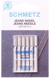 Иглы для швейных машин SCHMETZ JEANS джинсовые №110, 5шт
