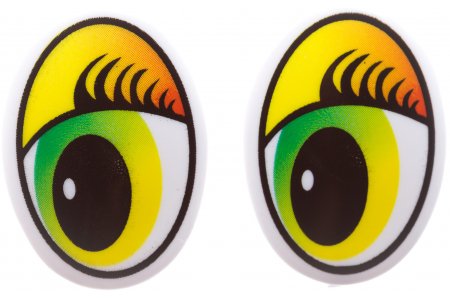 Глаза для игрушек овальные, зелено-желто-оранжевый, 21*30мм, 1пара