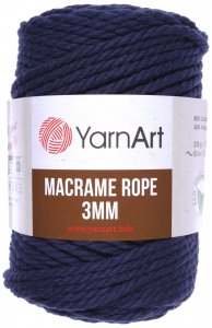 Пряжа YarnArt Macrame Rope 3mm темно-синий (784), 60%хлопок/ 40%вискоза/полиэстер, 63м, 250г