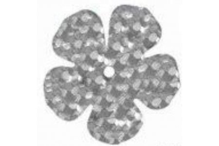 Пайетки АСТРА Цветочки, серебро голограмма (50112), 16мм, 10г