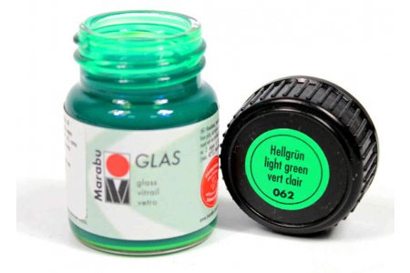 Витражная краска Marabu Glas на водной основе, светло-зеленый (062), 15мл