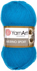 Пряжа Yarnart Merino Sport темная бирюза (769), 50%шерсть/50%акрил, 400м, 100г