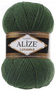 Пряжа Alize Lanagold зеленый (118), 51%акрил/49%шерсть, 240м, 100г