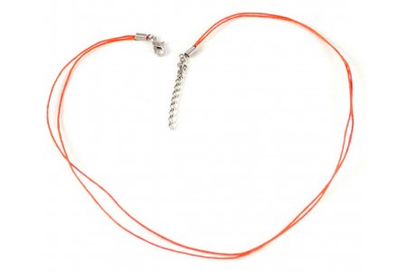 Шнурок вощеный ZLATKA с замком, двойной, тонкий, оранжевый, 1мм, 45см
