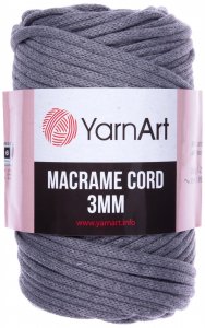 Пряжа YarnArt Macrame cord 3mm серый (774), 60%хлопок/40%полиэстер/вискоза, 85м, 250г