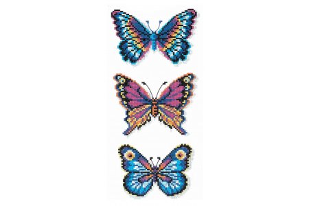Набор для вышивания крестом Искусница Бабочки синие, 12*35см