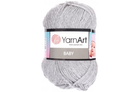 Пряжа Yarnart Baby светло-серый (195), 100%акрил, 150м, 50г