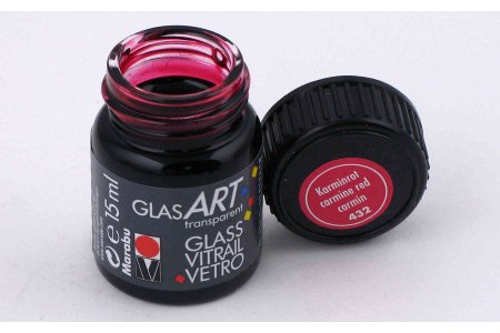 Витражная краска Marabu GlasArt, кармин красный (432), 15мл