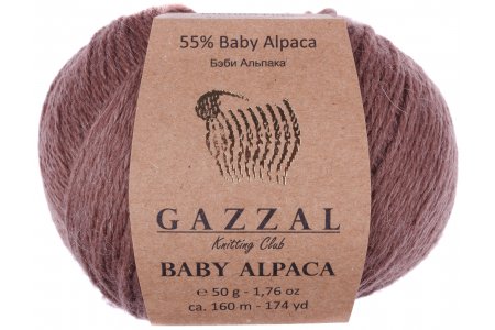 Пряжа Gazzal Baby Alpaca кофе (46002), 55%беби альпака/45%шерсть мериноса супервош, 160м, 50г