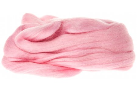 Шерсть для валяния, лента гребенная, Камтекс, полутонкая, светло-розовый (055), 50г