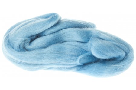 Шерсть для валяния КАМТЕКС полутонкая голубой (015), 100%шерсть, 50г