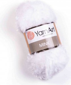 Пряжа Yarnart Mink белый (345), 100%полиамид, 75м, 50г
