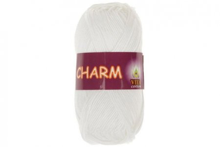 Пряжа Vita cotton Charm белый (4151), 100%мерсеризованный хлопок, 106м, 50г