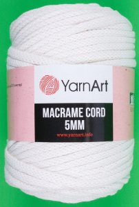 Пряжа YarnArt Macrame cord 5mm экрю (752), 60%хлопок/40%полиэстер/вискоза, 85м, 500г
