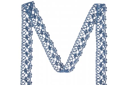Кружево вязаное 20.01.015, синий, 20мм, 1м
