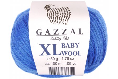 Пряжа Gazzal Baby Wool XL василек (830), 40%шерсть мериноса/20%кашемирПА/40%акрил, 100м, 50г
