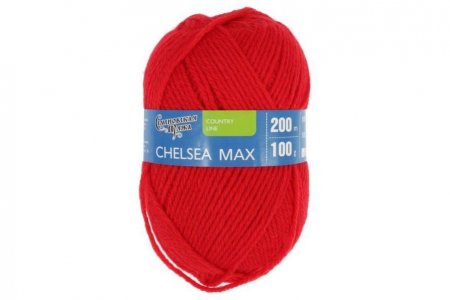 Пряжа Семеновская Chelsea MAX (Челси макс) кармин (213), 50%шерсть английский кроссбред/50%акрил, 200м, 100г