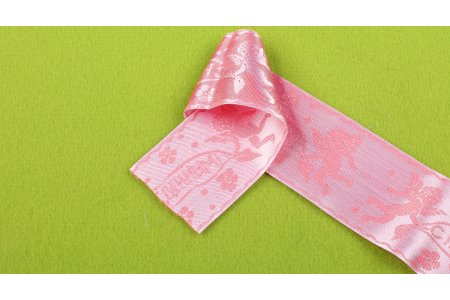 Набор атласных лент С новорожденным, розовый, 5*300см