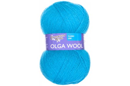 Пряжа Семеновская Olga Wool (Ольга ЧШ) бирюзово-голубой (290), 95%шерсть/5%акрил, 392м, 100г