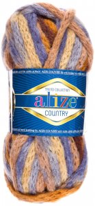 Пряжа Alize Country песочно-голубой-коричневый (5681), 20%шерсть/55%акрил/25%полиамид, 34м, 100г