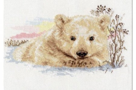 Набор для вышивания крестом АЛИСА Северный медвежонок, 27*19см