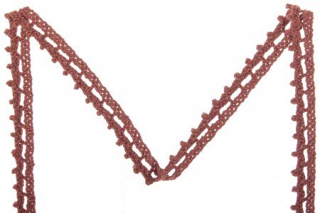 Кружево вязаное коричневый, 10мм, 1м