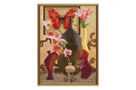 Набор для вышивания бисером НОВА СЛОБОДА Прикосновение бабочки, с нанесенным рисунком, 26*36см