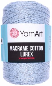 Пряжа YarnArt Macrame cotton lurex голубой-серебро (729), 75%хлопок/13%полиэстер/12%металлик, 205м, 250г