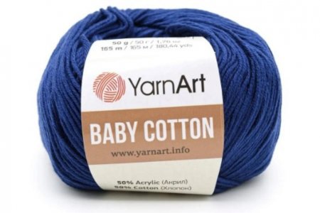 Пряжа YarnArt Baby cotton темно-синий (459), 50%хлопок/50%акрил, 165м, 50г