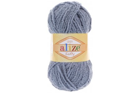 Пряжа Alize Softy серый (119), 100%микрополиэстер, 115м, 50г