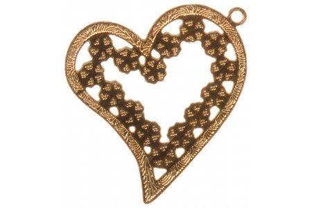 Подвеска филигранная ZLATKA Сердце, под золото, 2.5x2.3 см
