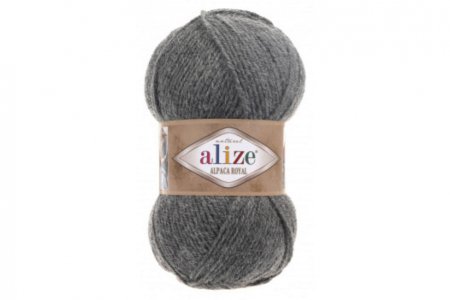 Пряжа Alize Alpaca Royal серый/меланж (196), 55%акрил/30%альпака/15%шерсть, 250м, 100г 
