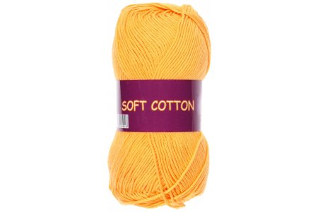 РАСПРОДАЖА Пряжа 100% хлопок Soft Cotton VITA cotton желток  (1829), 175м, 50г