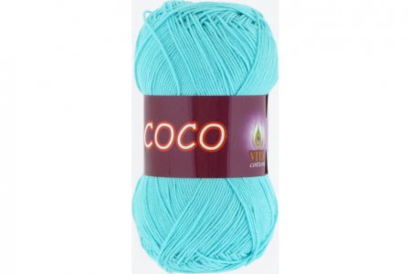 Пряжа Vita cotton Coco светло-зеленая бирюза (3867), 100%мерсеризованный хлопок, 240м, 50г