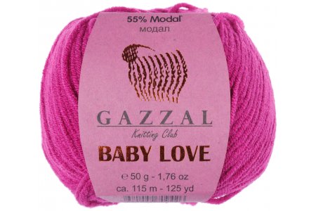 Пряжа Gazzal Baby Love фуксия (1603), 55%модал/45%акрил, 115м, 50г