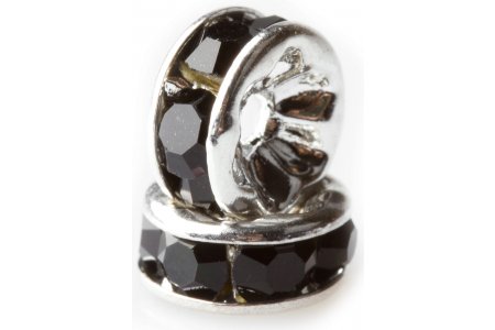 Бусина металлическая GLOREX Рондель, черный янтарь, 4*8мм