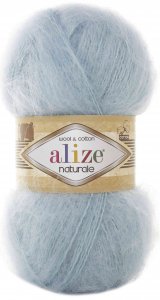 Пряжа Alize Naturale светло-голубой (114), 60%шерсть/40%хлопка, 230м, 100г