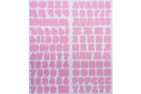Чипборд картонный MR.PAINTER Алфавит, розовый, 3,5*2,5*1,5см