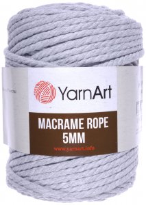 Пряжа YarnArt Macrame Rope 5mm светло-серый (756), 60%хлопок/ 40%вискоза/полиэстер, 85м, 500г