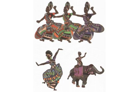 Натирка переводная CADENCE Танец африканок, цветной, 17*25см
