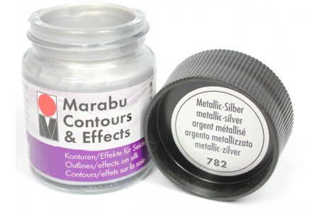 Контур-эффект по шелку MARABU Countours & Effecns металлик серебро (782), 50мл