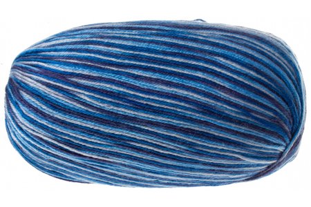 Пряжа Vita Brilliant Print бело-синий-голубой (2606), 55%акрил/45%шерсть, 380м, 100г