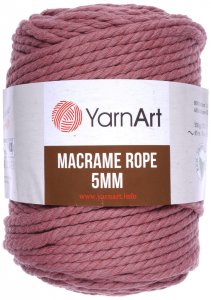 Пряжа YarnArt Macrame Rope 5mm пыльная роза (792), 60%хлопок/ 40%вискоза/полиэстер, 85м, 500г