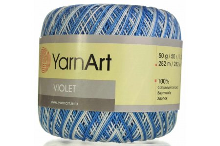 Пряжа YarnArt Violet Melange голубой (5355), 100%мерсеризованный хлопок, 282м, 50г