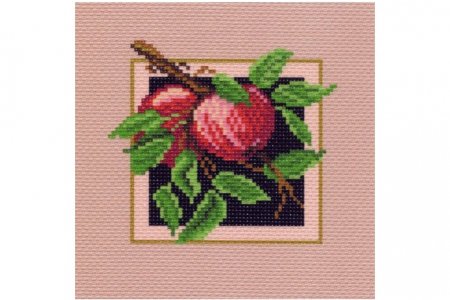 Канва с рисунком для вышивки крестом МАТРЕНИН ПОСАД Салфетка с яблоками, 22*20см