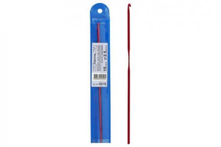 Крючок для вязания GAMMA металлический, красный, d2,5мм, 15см